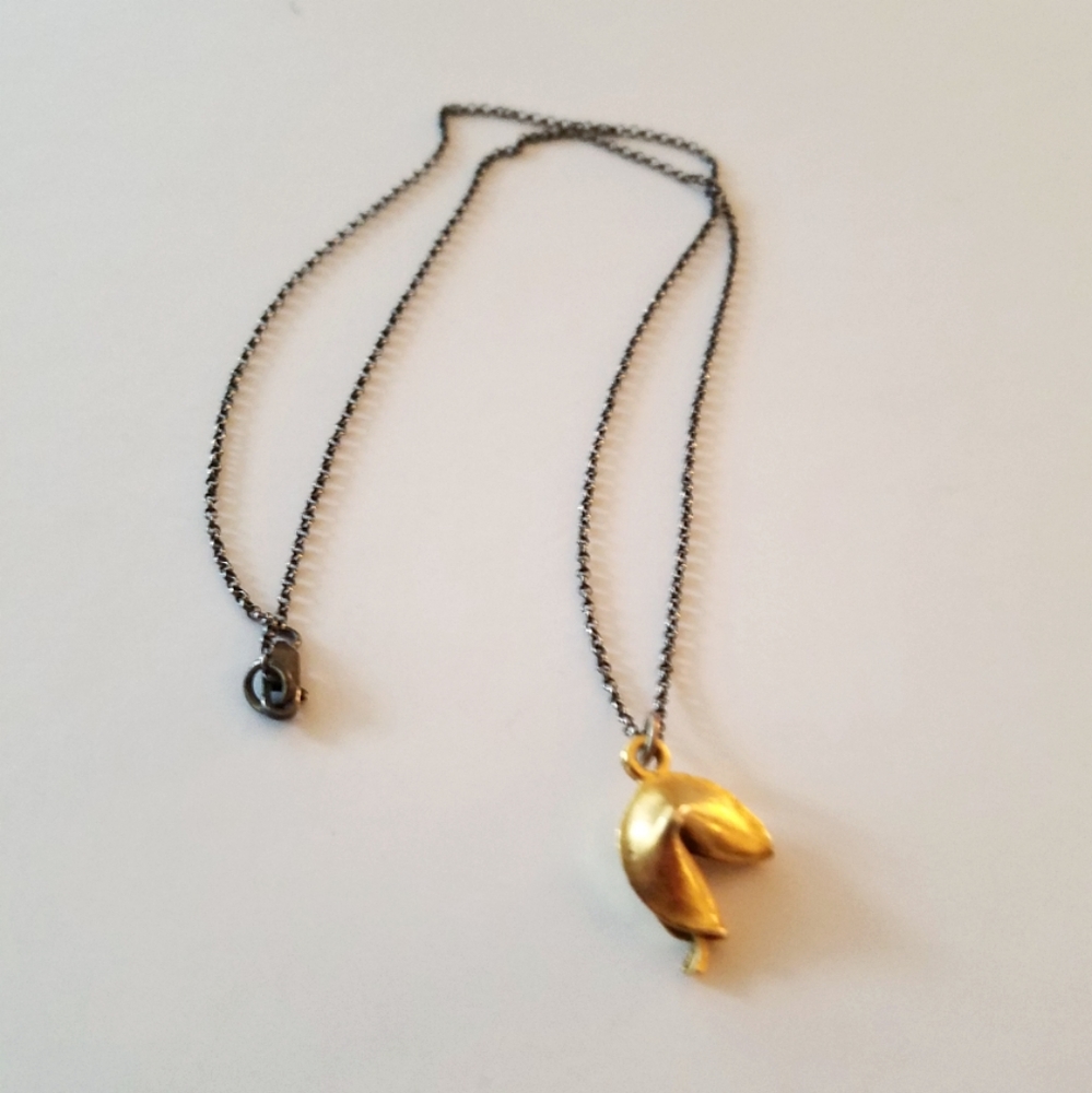 Dolls Kill Fortune Cookie Metal Chain Necklace